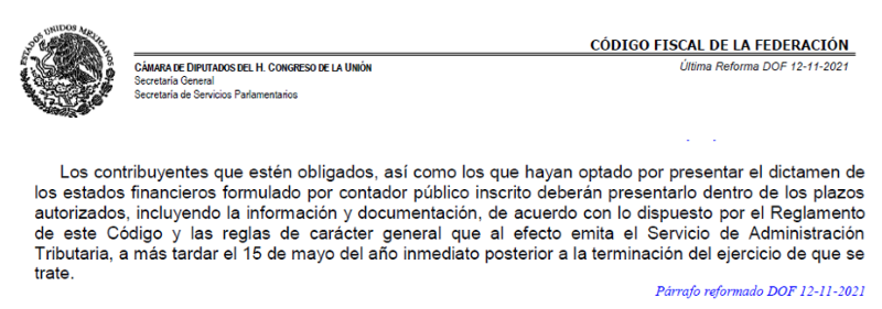 Dictamen fiscal de estados financieros 2023