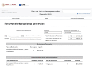 Deducciones personales 2025 aprobadas por el SAT - ContadorMx