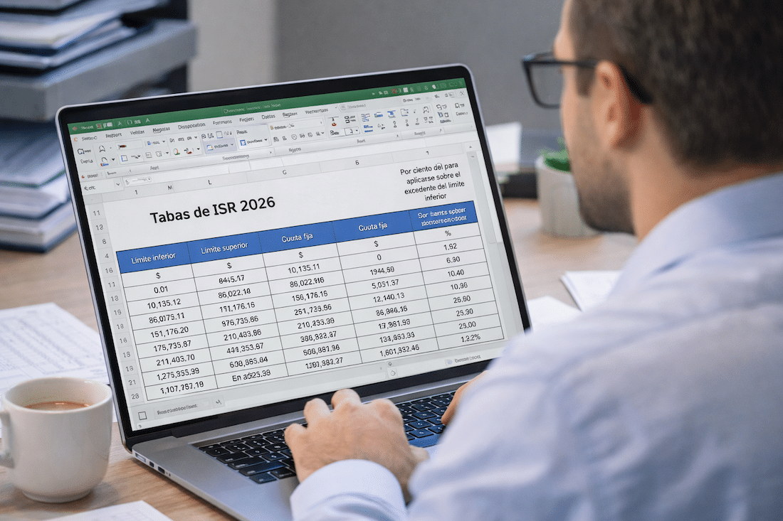 Tablas ISR 2026 personas físicas en Excel