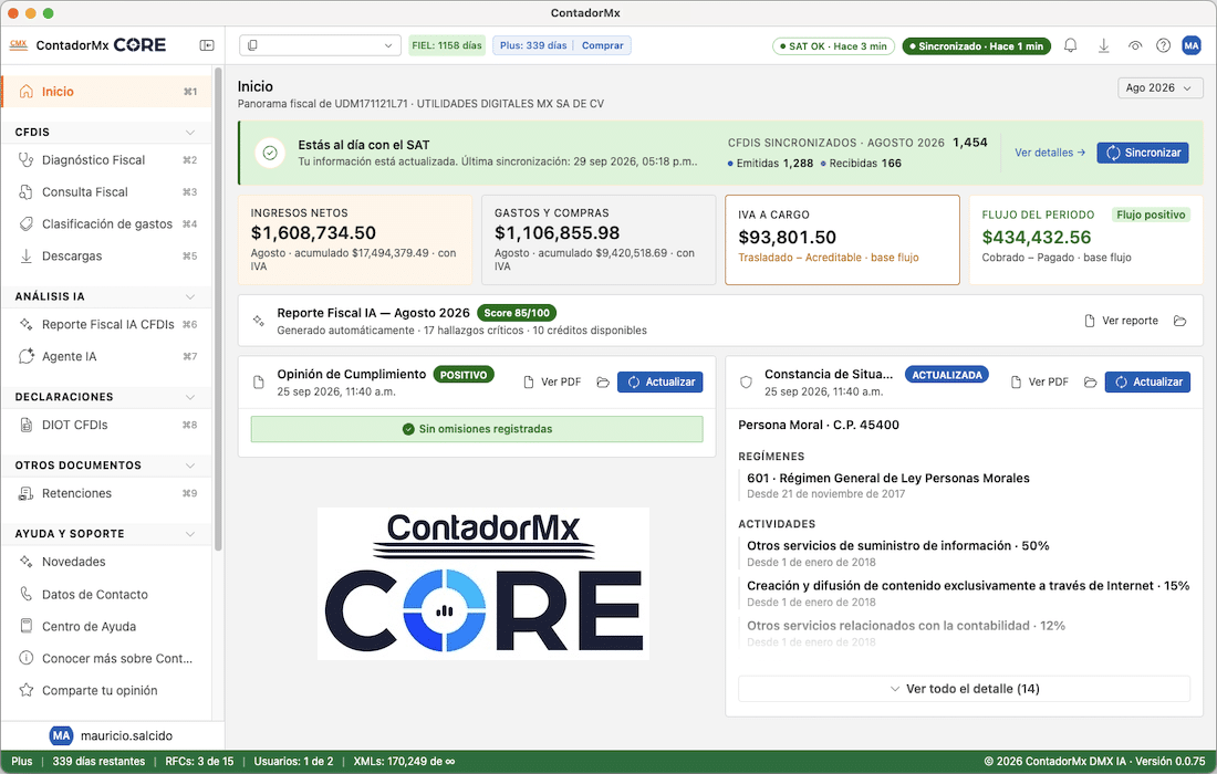 Panorama fiscal de ContadorMx CORE
