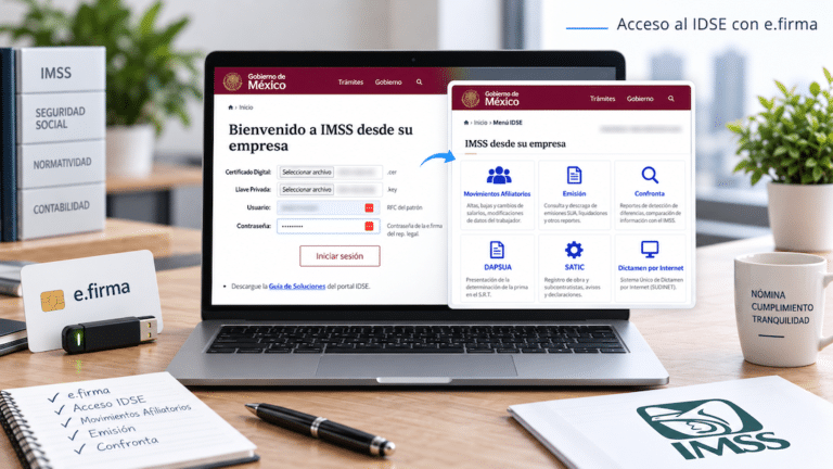 Cómo ingresar al IDSE del IMSS con la e.firma del representante legal en 2026