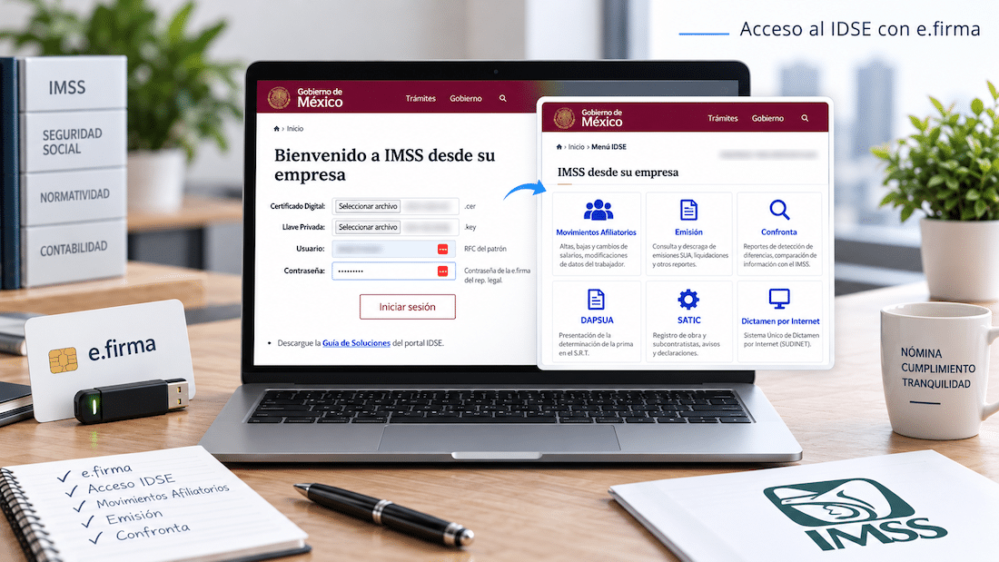 Acceso al IDSE IMSS e.firma SAT