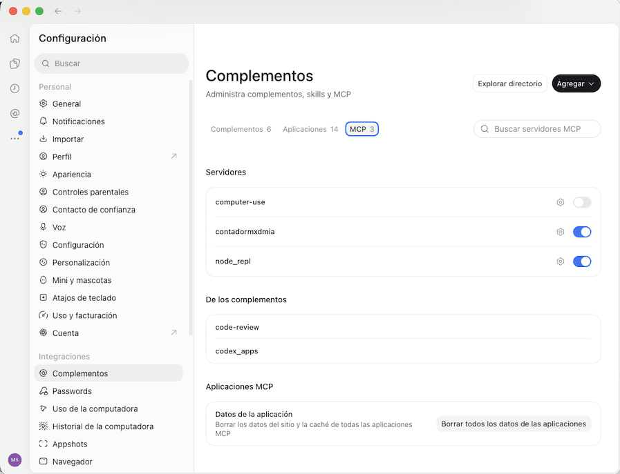 Configurar ChatGPT Desktop con MCP de ContadorMx CORE