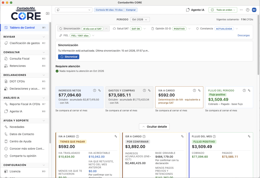 Descarga XML y CFDI del SAT con ContadorMx CORE