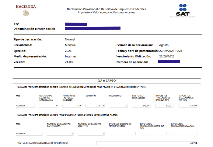 Pago definitivo IVA PDF SAT
